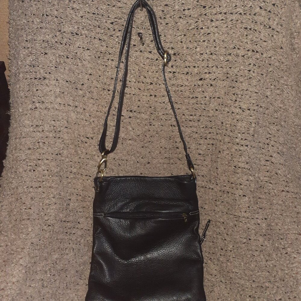 AVORIO-Black Leather Shoulder/Crossbody Bag-Italy-Near Mint - Picture 4 of 6
